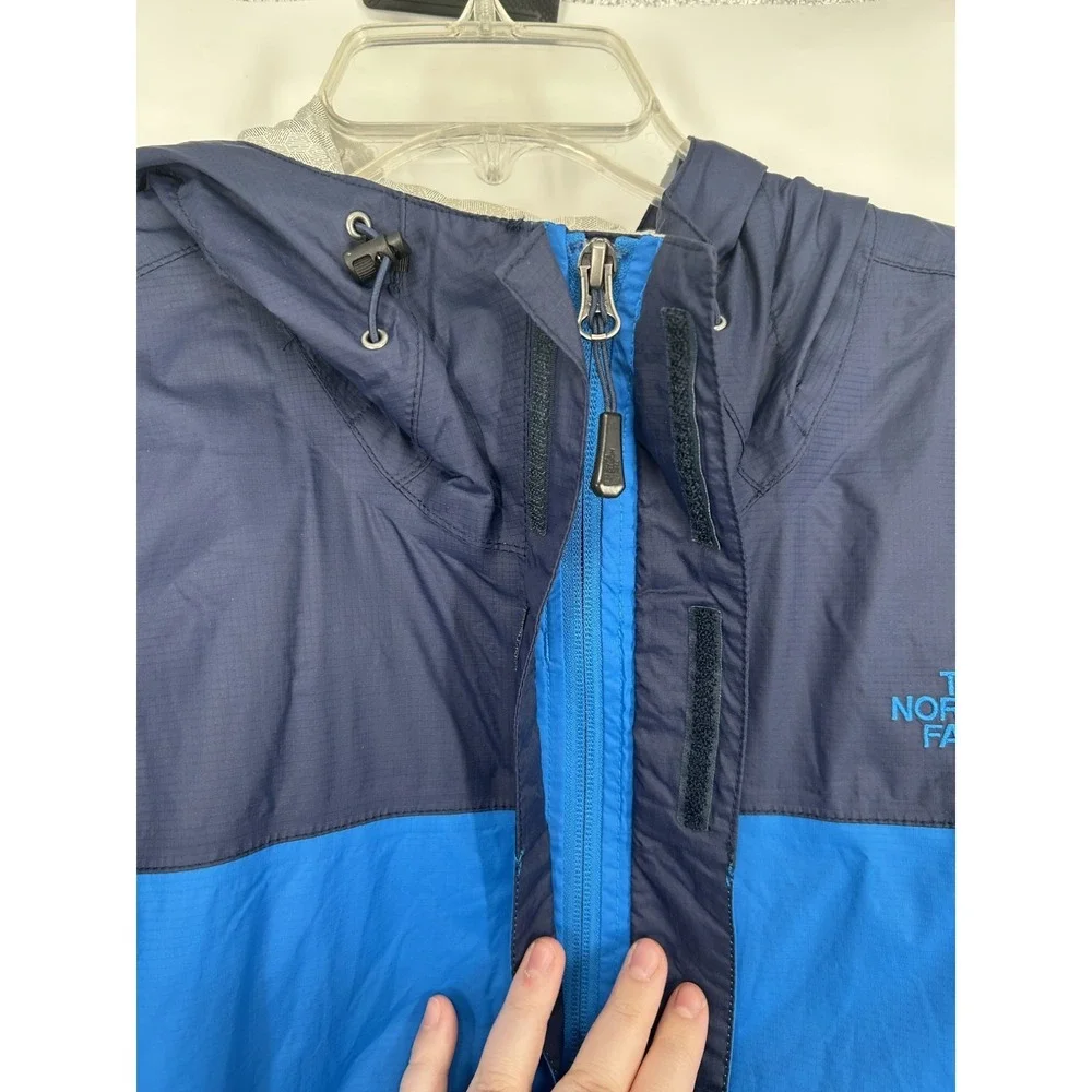 The North Face Rain Windbreaker Jacket Mens 2XL Navy Blue Colorblock Full Zip Up